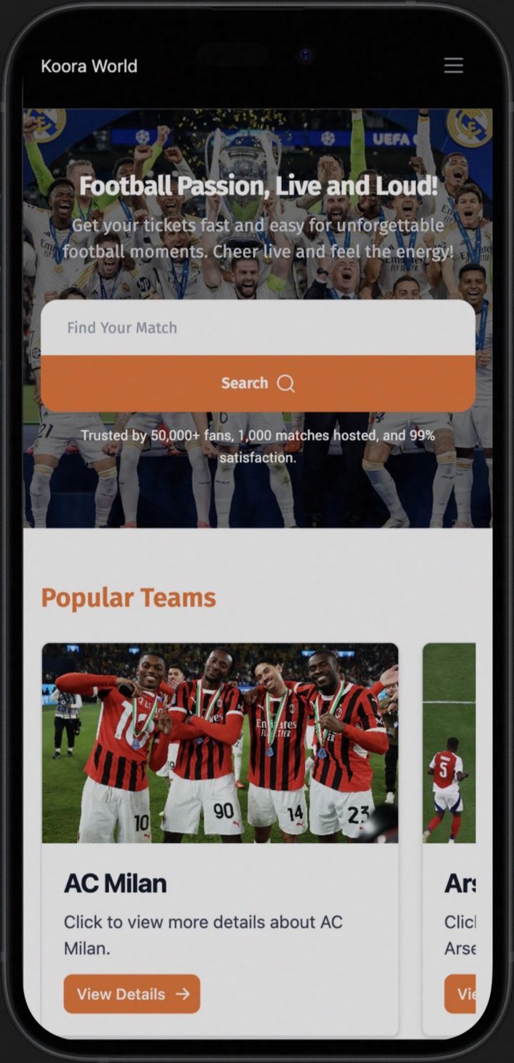 Koora World, Sports booking app