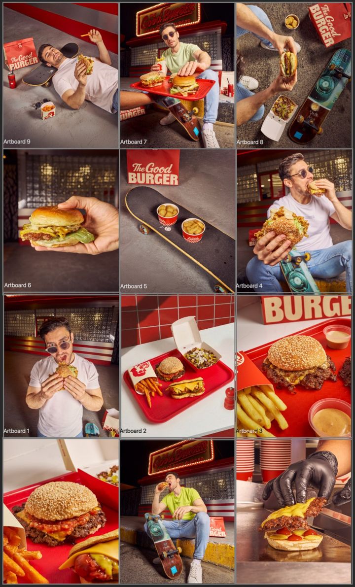 The Good Burger Instagram feed designed by NAH